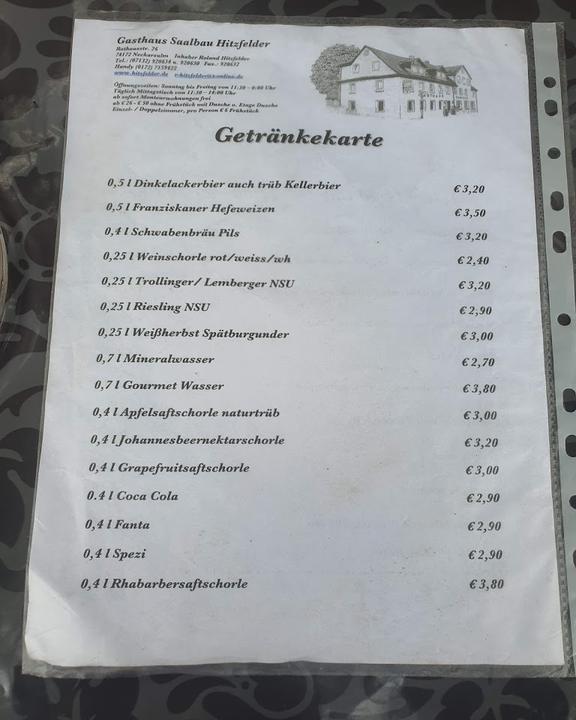 Gasthaus - Saalbau Hitzfelder